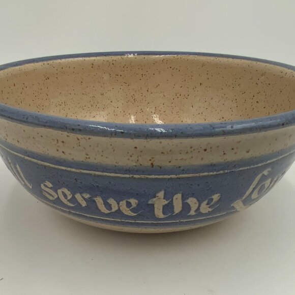 Other - 1988 Artist Signed Joshua 24:15 Bible Scripture Pottery Bowl 10"